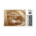 Cream Rose November Wedding Custom Postage postage