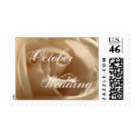 Cream Rose October Wedding Custom Postage