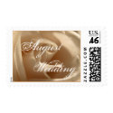 Cream Rose Personalize Text Wedding Stamp stamp