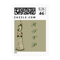 Cream Rose Tassle and Sage Green postage