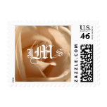 Cream Rose Template Monogram Postage Stamps