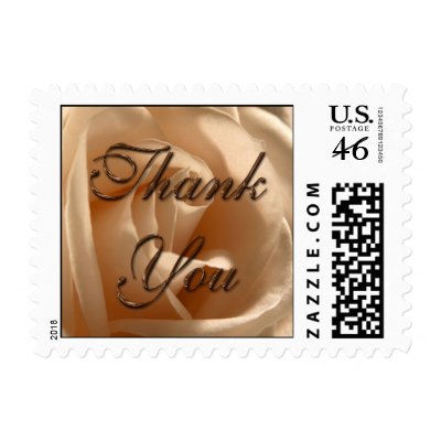 Cream Rose Thank You (Small Square) Postage