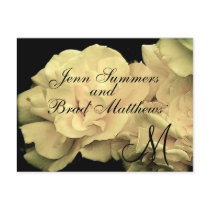 Cream Rose Wedding Announcement Card Postcard