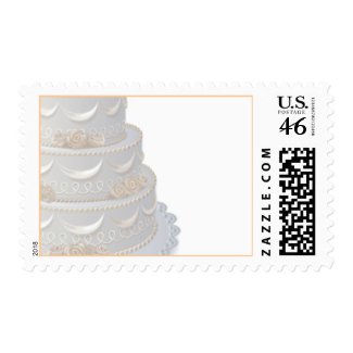 Cream Rose Wedding Cake Postage Stamp stamp