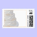 Cream Rose Wedding Cake Postage Stamp