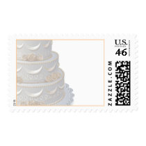 Cream Rose Wedding Cake Postage Stamp