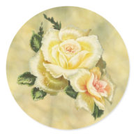Cream Roses Envelope Seal Stickers