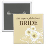 Cream Roses & Swirls *01 | Bride Custom Button