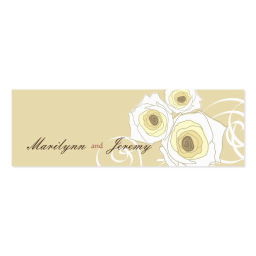 Cream Roses & Swirls *01 Custom Thank You Gift Tag Business Card Template (front side)