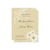 Cream Roses & Swirls *01 Save The Date Postcard by fatfatin_blue_knot Cream Roses & Swirls *01 Save The Date Postcard