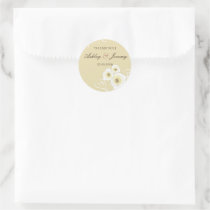 Cream Roses & Swirls *01 Thank You Label Sticker