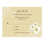 Cream Roses & Swirls *01a RSVP Wedding Postcard