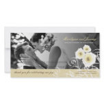 Cream Roses & Swirls Thank You Photo Card photo cards