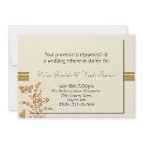 Cream & Rust Butterfly Rehearsal Dinner Invitation