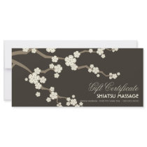 Cream Sakuras Cherry Blossoms Gift Certificate Personalized Rack Card