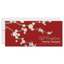 Cream Sakuras Cherry Blossoms Gift Certificate Full Color Rack Card