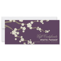 Cream Sakuras Cherry Blossoms Gift Certificate Rack Card