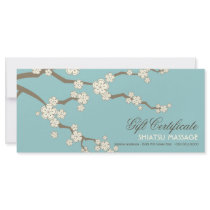 Cream Sakuras Cherry Blossoms Gift Certificate Rack Card