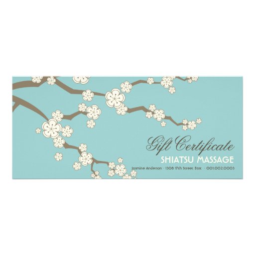 Cream Sakuras Cherry Blossoms Gift Certificate Rack Card