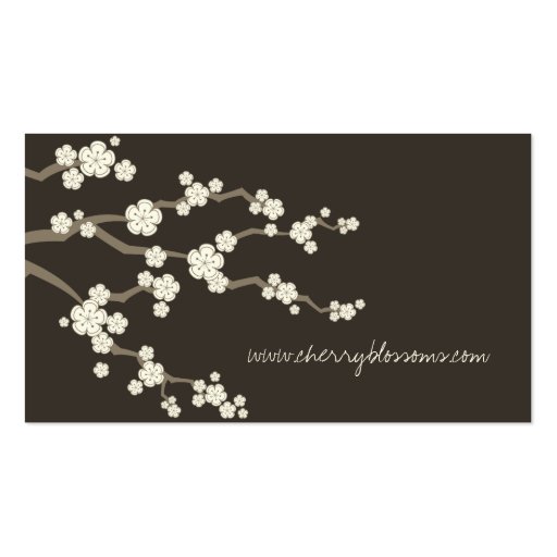 Cream Sakuras Cherry Blossoms Oriental Zen Asian Business Card (back side)