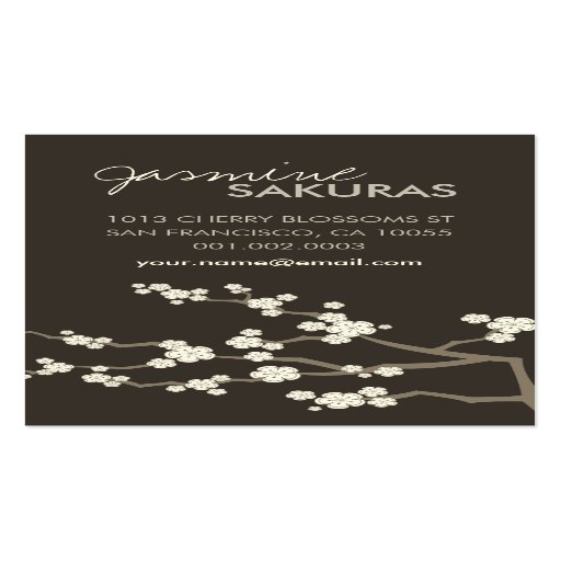Cream Sakuras Cherry Blossoms Oriental Zen Asian Business Card