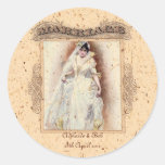 Cream Victoriana Wedding Commemoration Stickers