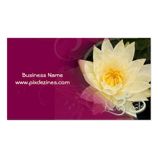 Cream water lilly, om Business card (back side)