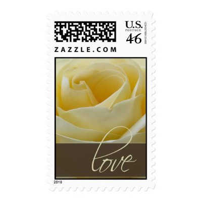 Cream White Bridal Rose Postage Stamp