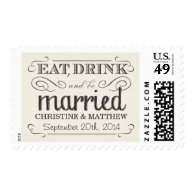 Cream White Parchment Rustic Country Wedding Postage
