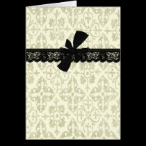 Cream with Black Lace and Bow cards