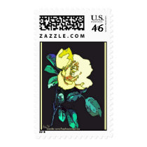 cream yellow rose postage