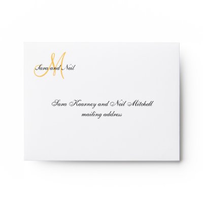 Cream Yellow Wedding RSVP Envelopes