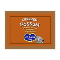 Creamed Possum Recipe Card Postcard