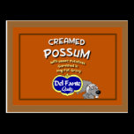 Creamed Possum Recipe Card Postcard