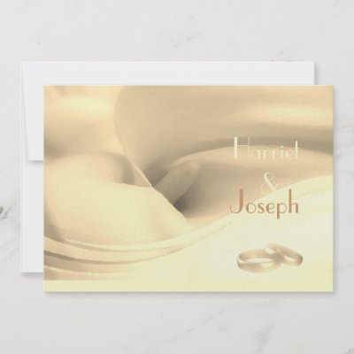 Creamy Calla Lily Wedding Rings Invitations by riverme