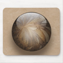 Creamy Coffee Brown Shiny Marble Mouse Pad
