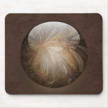 Creamy Coffee Brown Shiny Marble Mouse Pad