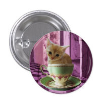 Creamy Coffee (purple room) kitten art button