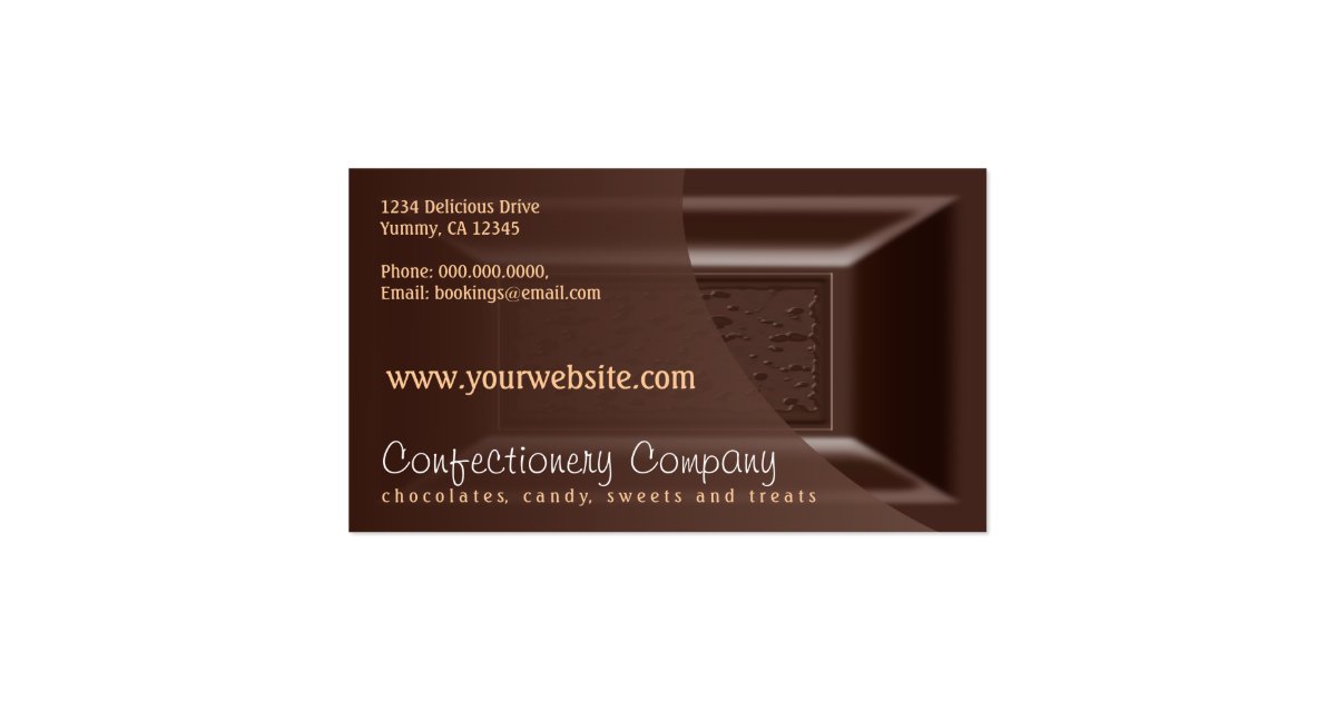 Creamy Dark Chocolate Chocolatier Business Cards | Zazzle