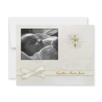 Creamy Pastel Christening Photo Invitation