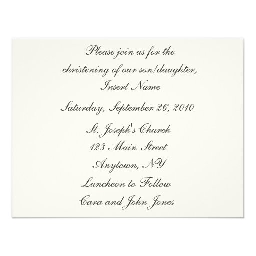 Creamy Pastel Christening Photo Invitation