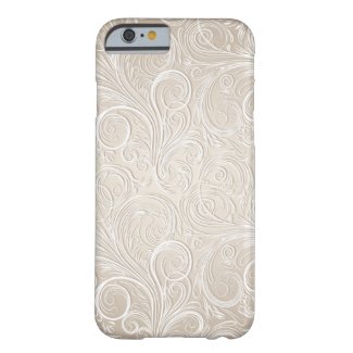 Creamy White & Gold Floral Paisley Swirls Barely There iPhone 6 Case