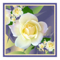 creamy white rose posters