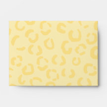 Creamy Yellow Leopard Print Pattern. Envelopes