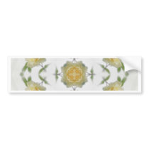 Creamy Yellow Rose Kaleidoscope Art 1 bumper stickers