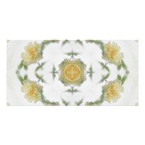 Creamy Yellow Rose Kaleidoscope Art 1 Customized Photo Card
