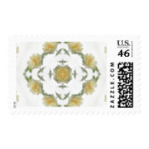 Creamy Yellow Rose Kaleidoscope Art 1 Postage Stamp