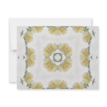 Creamy Yellow Rose Kaleidoscope Art 3 invitations
