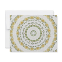 Creamy Yellow Rose Kaleidoscope Art 5 invitations