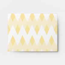 Creamy Yellow Zigzag Pattern with Diamond Shapes. Envelopes